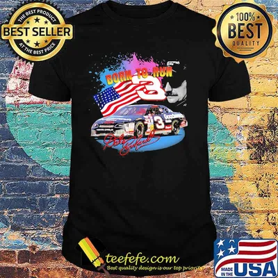 Born To Run Dale Earnhardt Signature Nascar American Flag Shirt