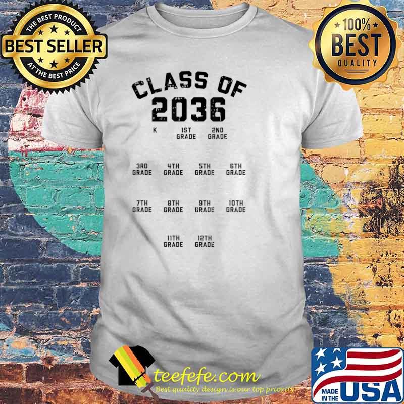 Class Of 2036 Handprint First Day Kindergarten Grow With Me Shirt