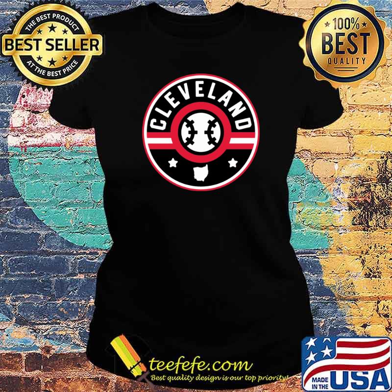 Cleveland Baseball Stars and Stripes Ohio Map Outline Shirt Ladies tee Cleveland Baseball Stars and Stripes Ohio Map Outline Shirt Ladies tee