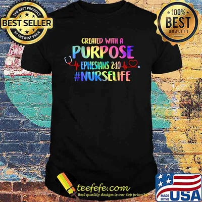 Created With A Purpose Nurse Life Nursing Christian Watercolor Shirt