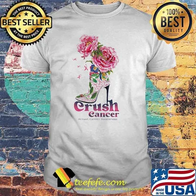 Crush Cancer Breast Cancer Awareness Shoes Flower Shirt
