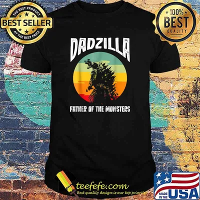 Dadzilla Father Of The Monsters Vintage Sunset Shirt