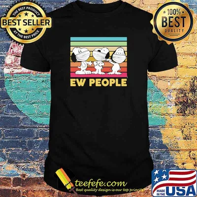 Ew People Three Snoopy Wear Mask VIntage Shirt