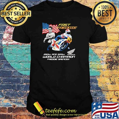 Fast Freddie 250cc And 500cc World Chamoion Freddie Spencer Honda Logo American Flag Shirt