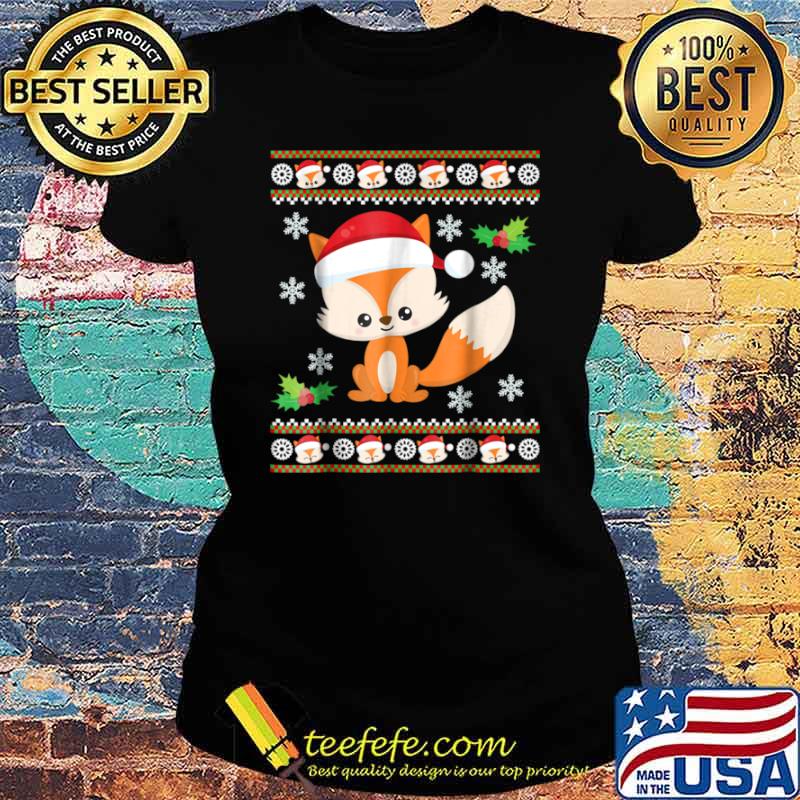 Fox Ugly Christmas Sweater Shirt Ladies tee Fox Ugly Christmas Sweater Shirt Ladies tee