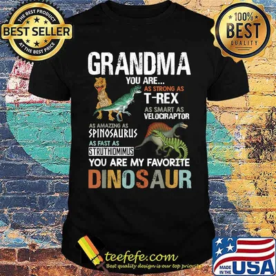 Grandma You Are As Strong As T Rex As Smart As Velociraptor As Fast As Struthimimus My Favorite Dinosaur Tee For Mother's Day Shirt