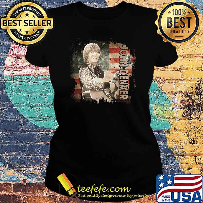 Graphic John Art Denver Vaporware Music Retro Flag American Shirt Ladies tee Graphic John Art Denver Vaporware Music Retro Flag American Shirt Ladies tee