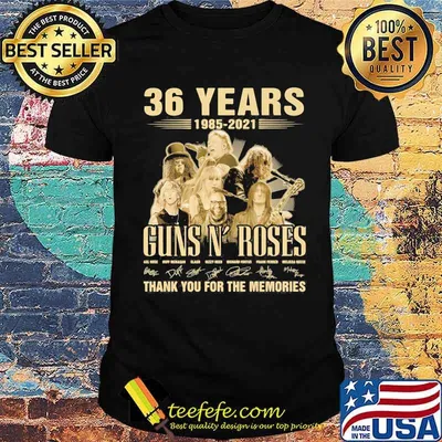 Guns And Roses 36 Years 1985 2021 Thank You For The Memories Signature Shirt