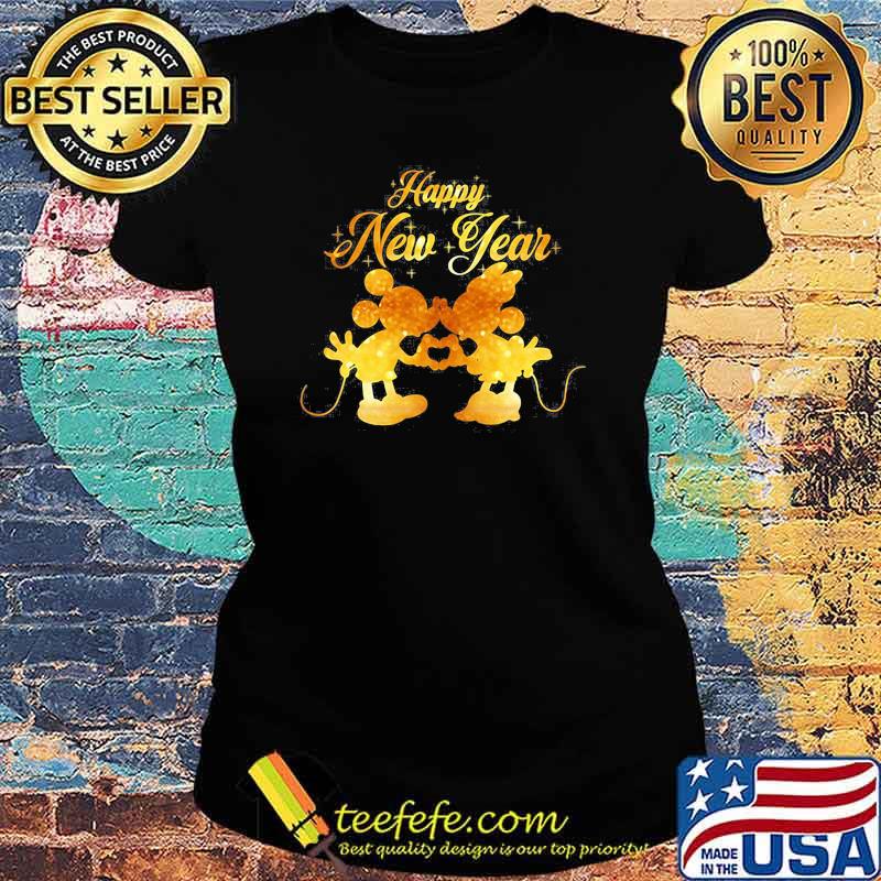Happy New Year Minnie And Mickey Gold Shirt Ladies tee Happy New Year Minnie And Mickey Gold Shirt Ladies tee