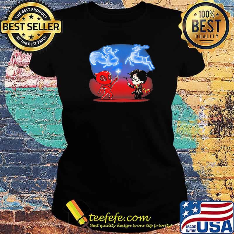 Harry Potter And Deadpool Reindeer Shirt Ladies tee Harry Potter And Deadpool Reindeer Shirt Ladies tee