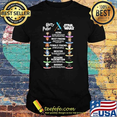 Harry Potter Vs Star Wars Hero Best Friend Female Friend Mentor Seeking Redemption Badguy Shirt