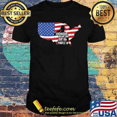 Honor Military Kids Because They Serve Too Purple Up American Flag Shirt