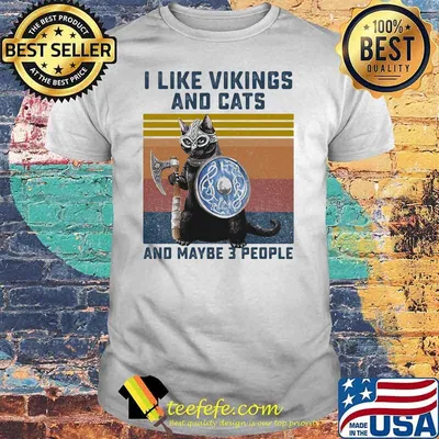 I Like Vikings And Cats And Maybe 3 People Vintage Shirt
