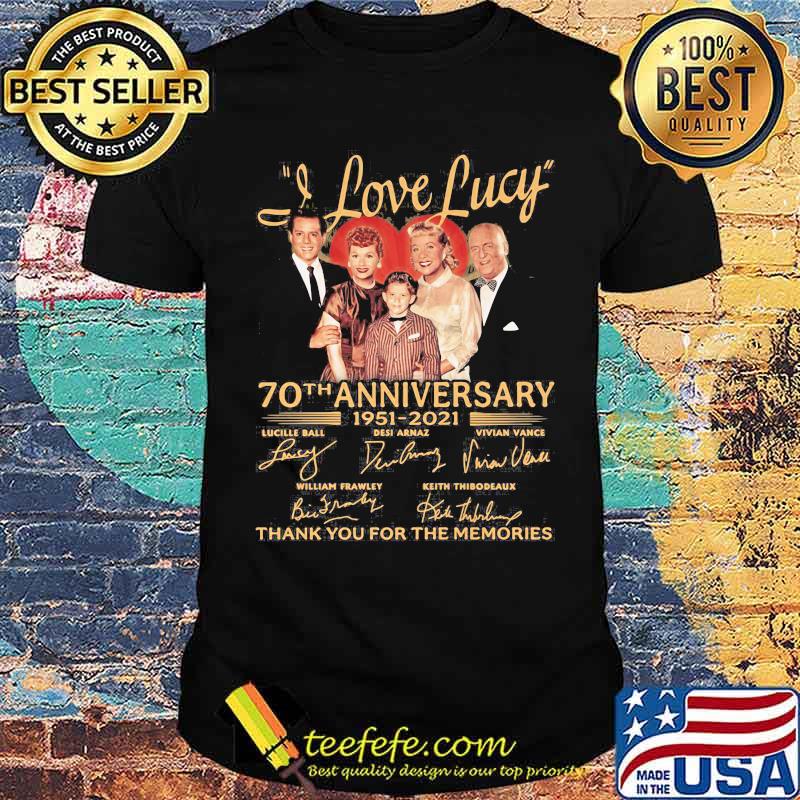 I Love Lucky 70th Anniversary 1951 2021 Thank You For The Memories Signature Shirt I Love Lucky 70th Anniversary 1951 2021 Thank You For The Memories Signature Shirt