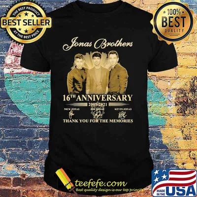 Jonas Brothers 16th Anniversary 2005 2021 Thank You For The Memories Signature Shirt