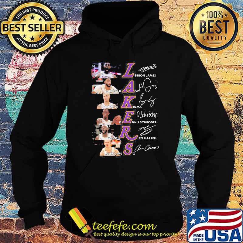 Lakers Lebron James Anthony Davis Kyle Kuzma Dennis Schroder Mont Rezl Harrell Alex Caruso signatures Hoodie Lakers Lebron James Anthony Davis Kyle Kuzma Dennis Schroder Mont Rezl Harrell Alex Caruso signatures Hoodie