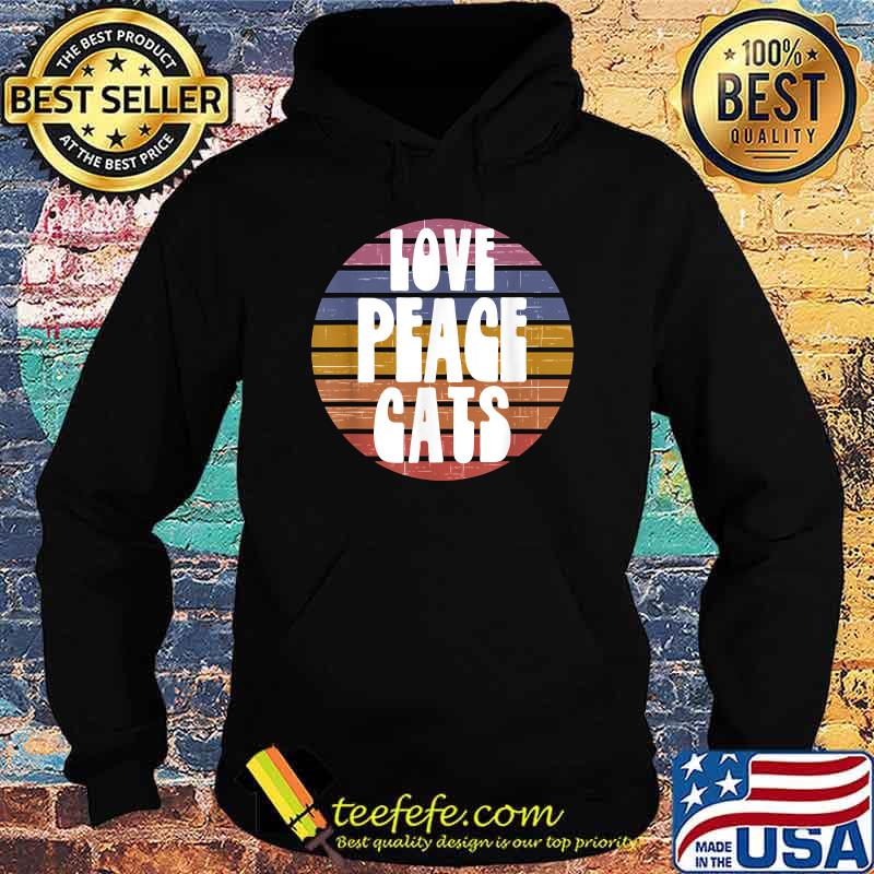 Love Peace Cats Retro Sunset vintage Shirt Hoodie Love Peace Cats Retro Sunset vintage Shirt Hoodie