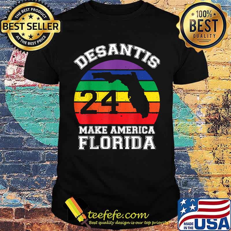 Make America Florida DeSantis 2024 Election Rainbow Vintage Shirt