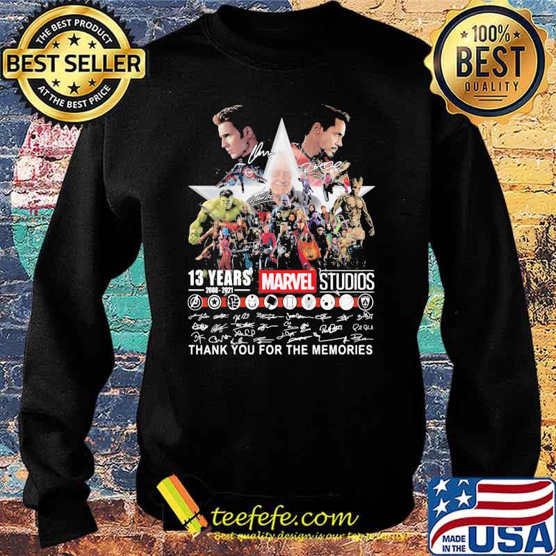 Marvel Studios 13 Years 2008 2021 Thank You For The Memories Signature Shirt Sweater Marvel Studios 13 Years 2008 2021 Thank You For The Memories Signature Shirt Sweater