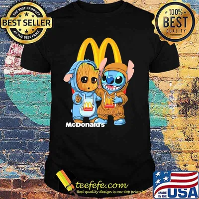 Mcdonalds Logo Baby Groot And Baby Stitch Shirt
