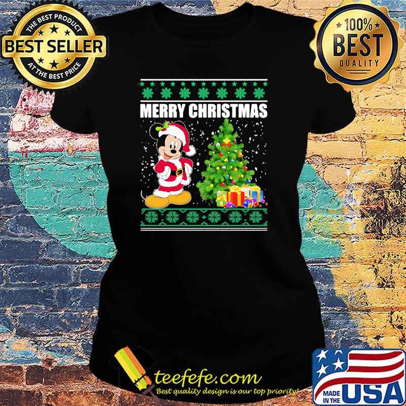 Merry Christmas Mickey Snow Shirt Ladies tee Merry Christmas Mickey Snow Shirt Ladies tee