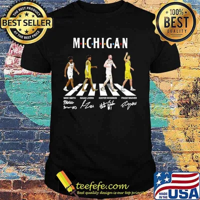 Michigan Mike Smith Isaiah Livers Hunter Dickinson Franz Wagner Abbey Road Signatures shirt