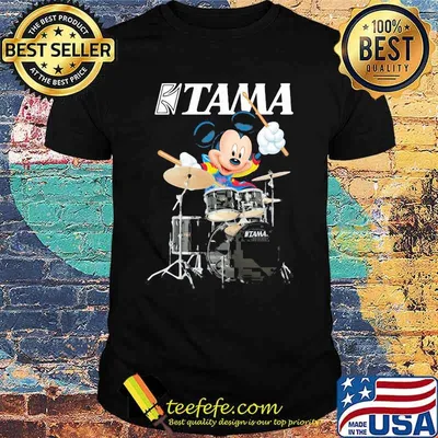 Mickey Drumming With Tama Logo Shirt