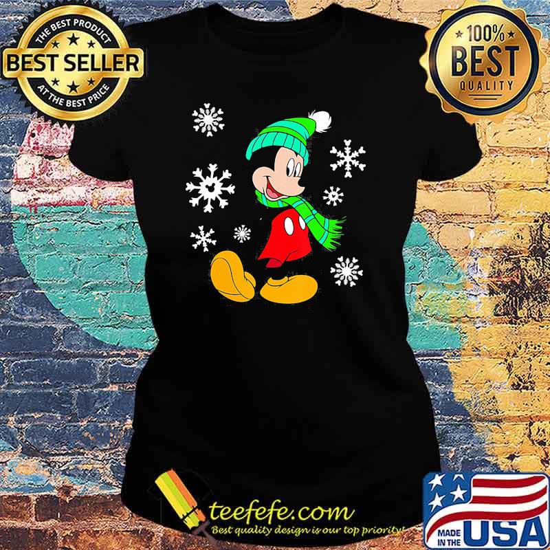 Mickey Snow Merry Christmas Shirt Ladies tee Mickey Snow Merry Christmas Shirt Ladies tee