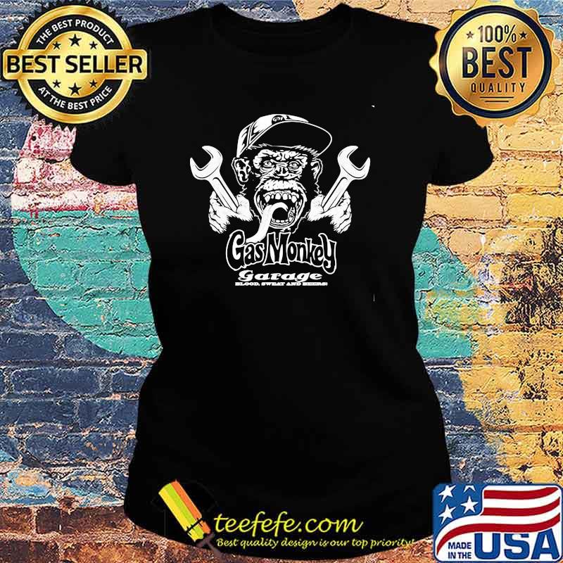 Monkey Gas Garage Blood Sweat Shirt Ladies tee Monkey Gas Garage Blood Sweat Shirt Ladies tee