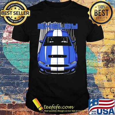 Mustang Shelby Gt500 S197 Blue And White Shirt
