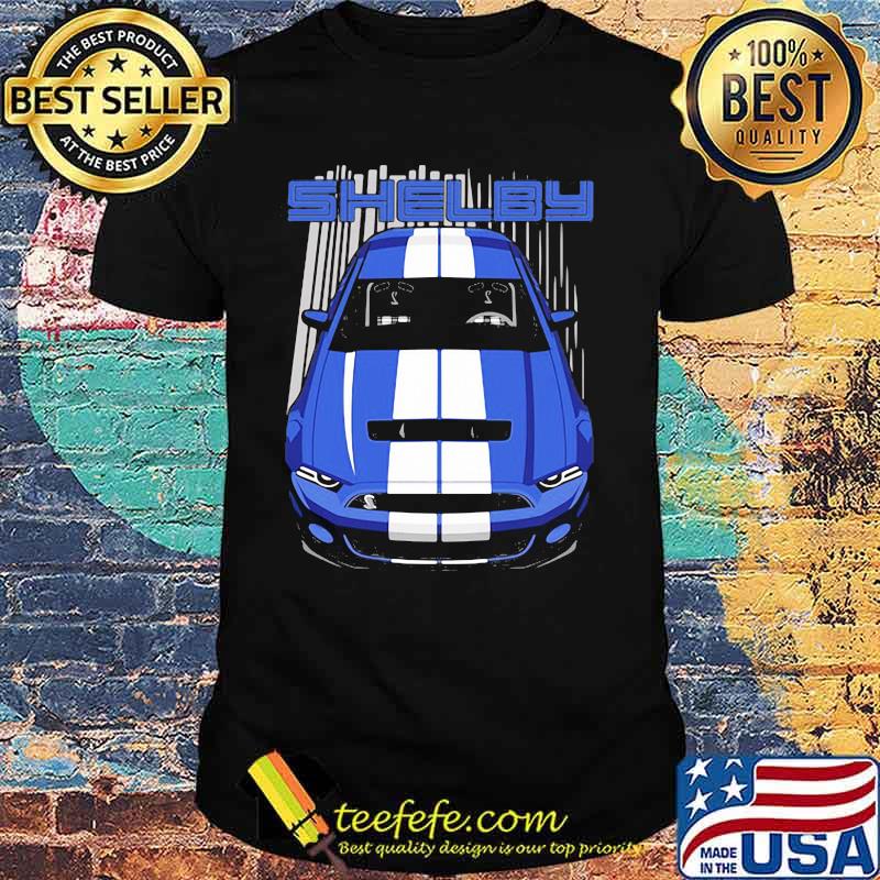 Mustang Shelby Gt500 S197 Blue And White Shirt