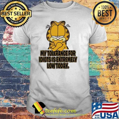 My Tolerance For Idiots Is Extremely Low Today Garfield Cat Shirt