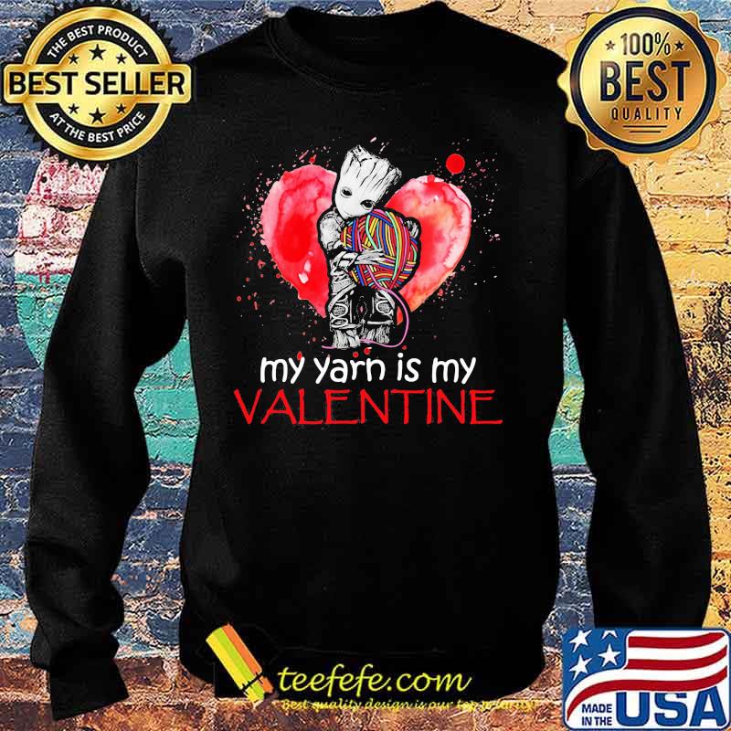 My Yarn Is My Valentine Heart Baby Groot Hug Vrochet Knit Shirt Sweater My Yarn Is My Valentine Heart Baby Groot Hug Vrochet Knit Shirt Sweater