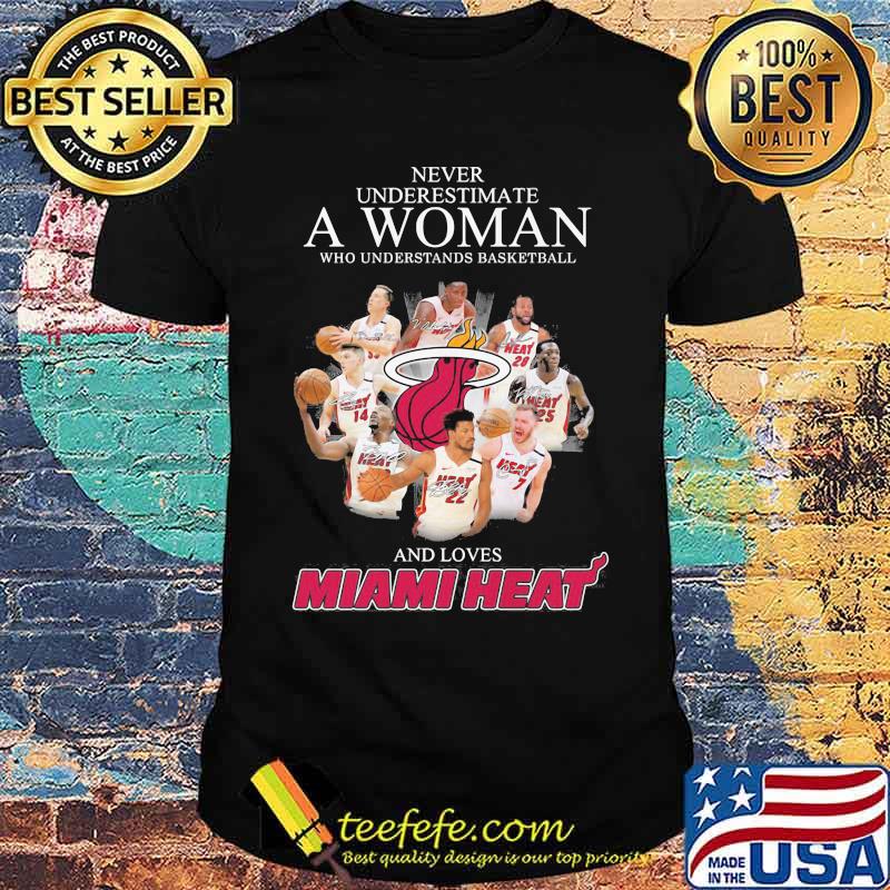 Never Underestimate A Woman Who Understands Basketball And Loves Miami Heat Signature Shirt