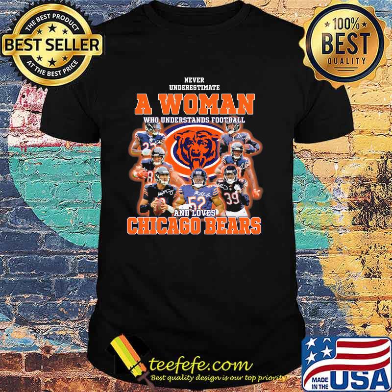 Never Underestimate An Old Man Who Understands Football Chicago Bears Signature Shirt