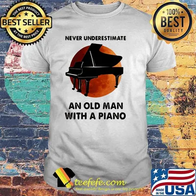 Never Underestimate An Old Man With A Piano Blood Moon Shirt