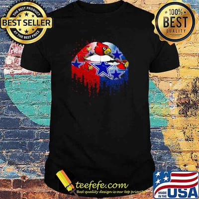 Nfl louisville cardinals and dallas cowboys lips logo shirt