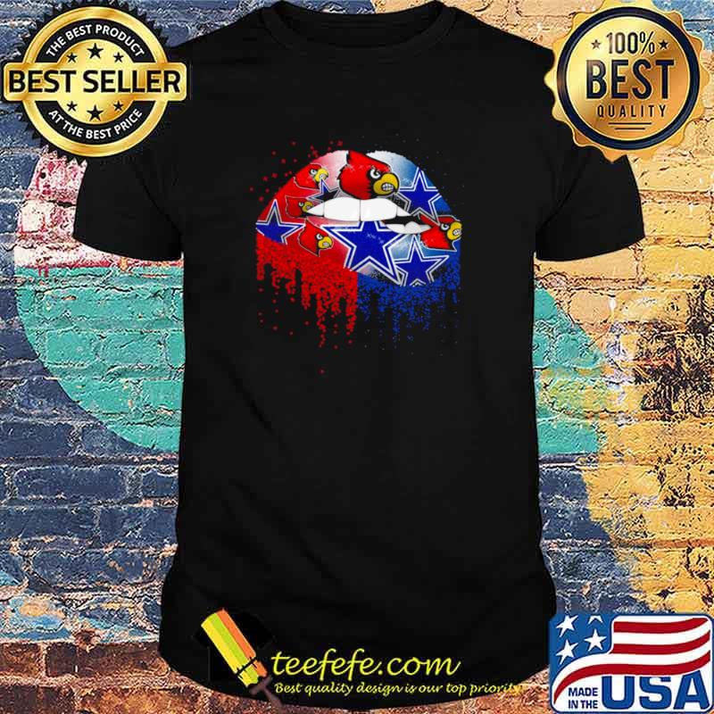 Nfl louisville cardinals and dallas cowboys lips logo shirt