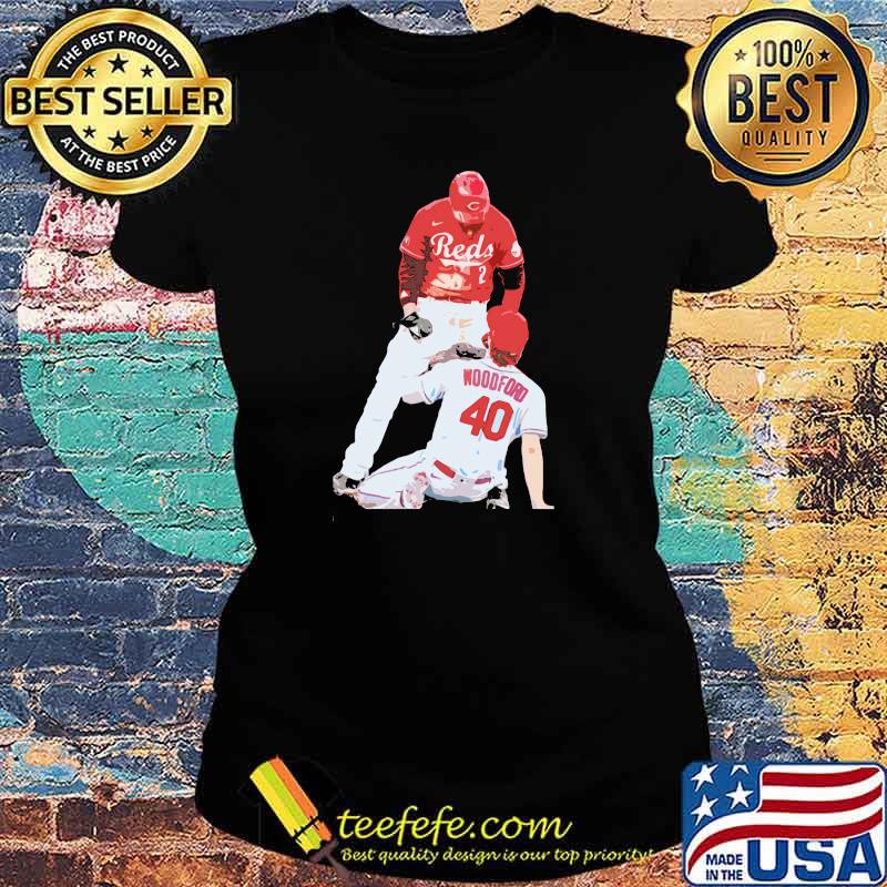 Nick Castellanos Reds and Jake Woodford Ladies tee Nick Castellanos Reds and Jake Woodford Ladies tee