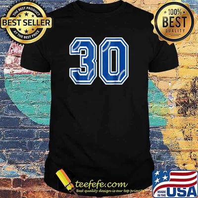 Number 30 Baseball Shirt Sports 30th Birthday Shirt