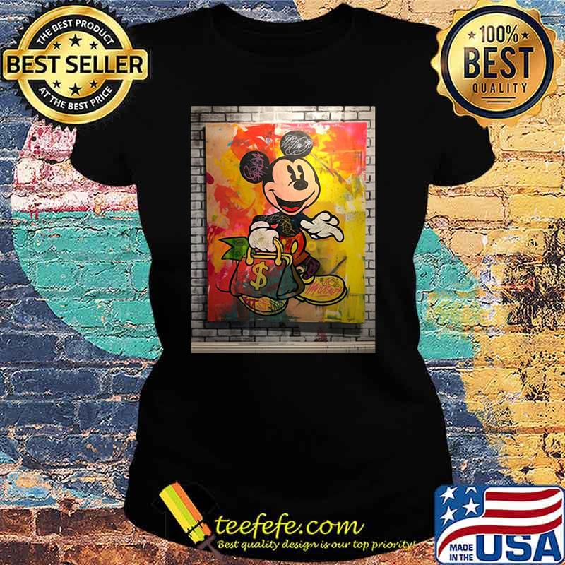 Official Wall Mickey Watercolor Shirt Ladies tee Official Wall Mickey Watercolor Shirt Ladies tee