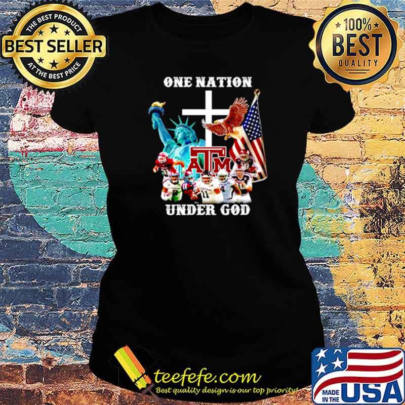 One nation Texas A&M under god Ladies tee One nation Texas A&M under god Ladies tee