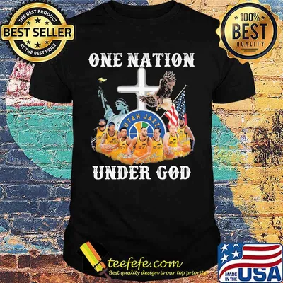 One Nation Under God Utah Jazz Signature American Flag Shirt