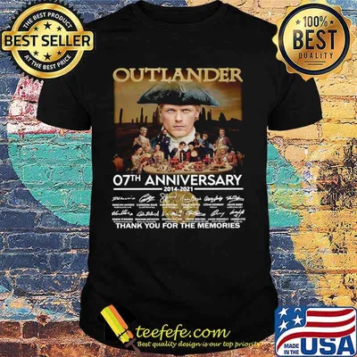 Outlander 07th anniversary 2014 2021 thank you for the memories signatures shirt