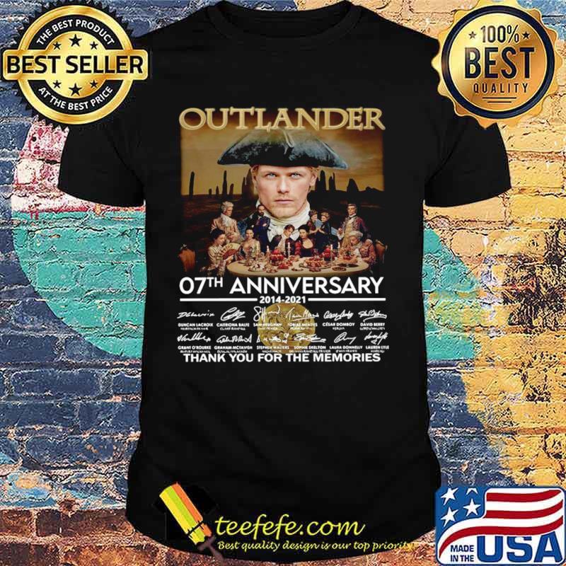 Outlander 07th anniversary 2014 2021 thank you for the memories signatures shirt