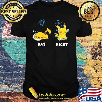 Pikachu Day Sleep Night Playing Game Pokemon Movie Shirt