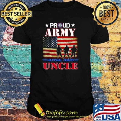 Proud Army National Guard Uncle US Flag Gift Patriotic Day Shirt