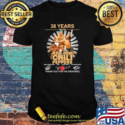 38 Years 1983 2021 Red Hot Chili Peppers Thank You For The Memories Signature Shirt