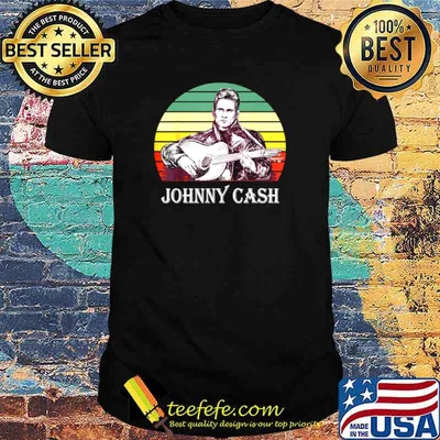 Retro Johnny Arts Cash Outlaws Music Vintage Guitar shirt
