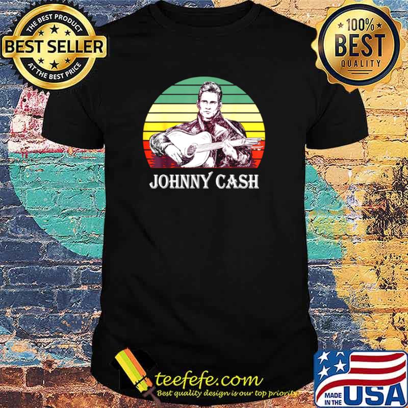 Retro Johnny Arts Cash Outlaws Music Vintage Guitar shirt